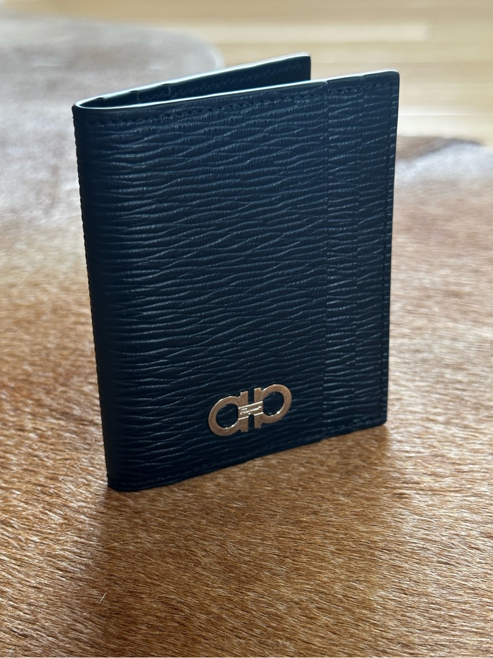Salvatore Ferragamo Black Leather Bifold